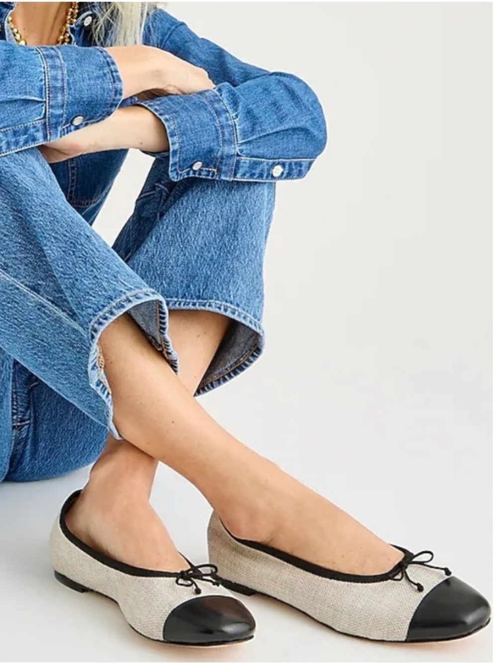 J. Crew Zoe Cap Ballet Flats In Spanish Canvas Size 8